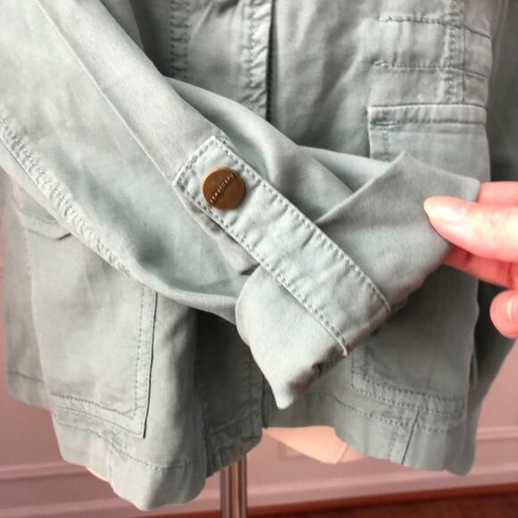 Sanctuary Green Safari Snap Front Jacket NWOT S - Picture 2 of 7